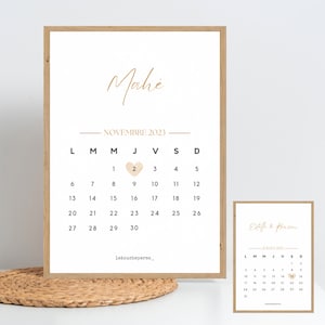 Affiche date calendrier personnalisée - Ocre