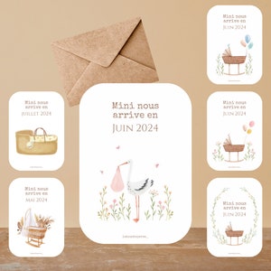 Mini llega - Anuncio de género de embarazo/bebé - Tarjeta decorativa personalizada