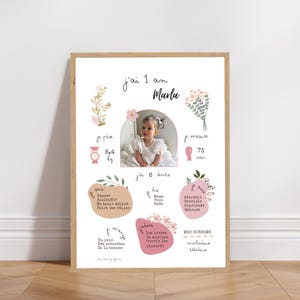 Póster personalizado de cumpleaños o bautizo - Tema Liberty