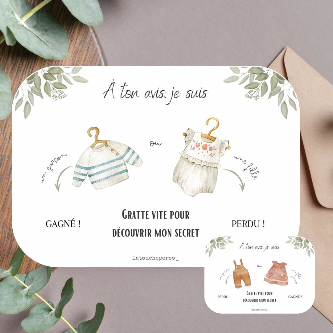 Lot De 6 Tickets à Gratter Pour Révéler Le Sexe Du Bébé - Idée Originale Pour Gender Reveal Et Baby Shower