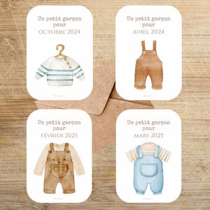Een kleine jongen voor - Baby geslachtsaankondiging - Gepersonaliseerde decoratieve kaart