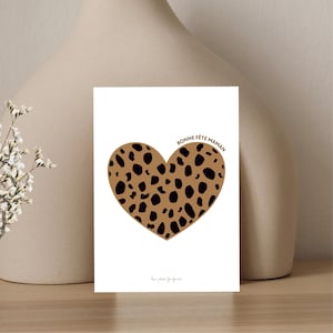 Carte décorative - Bonne fête maman léopard - Cadeau fête des mères