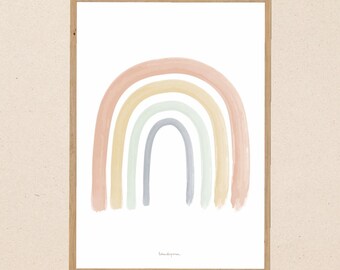 Kinderdecoratieposter - Regenboog / Regenboog