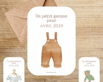 A little boy for - Baby gender announcement - Personalized decorative card