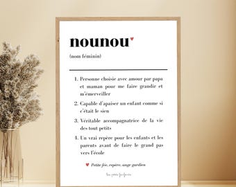 NANNY definition poster - end of school year gift