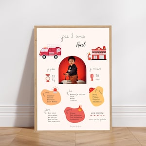 Personalizowany plakat na urodziny lub chrzest - motyw strażaków