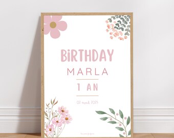 Cartel personalizado de bienvenida para cumpleaños o bautismo - Tema Liberty