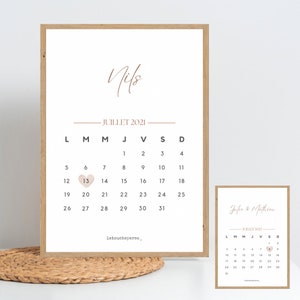 Gepersonaliseerde kalenderdatumposter - Beige