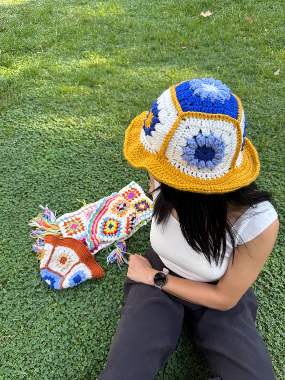 Hand made Crochet Bucket Hat Made by Minga | Unisex Crochet Bucket Hat | Handmade | Natural main image 4