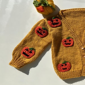 Halloween Pumpkin Mustard Baby Cardigan