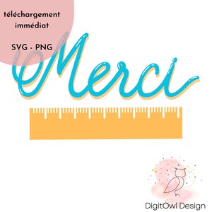 Vielen Dank, Lineal. Digitale herunterladbare Zeichnung, als Geschenk zum Schuljahresende