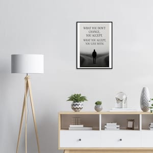 Was du nicht änderst – Motivations-Poster gerahmtes Poster 45 x 60 cm / 18x24″