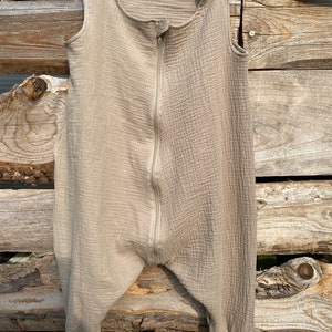 Baby summer sleeping bag with muslin legs
