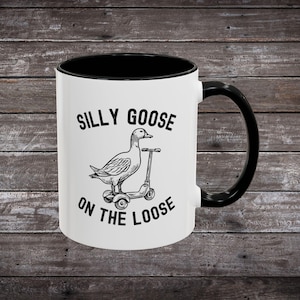 Silly Goose Coffee Mug - Fun Duck Scooter Design, Perfect Gift, Coffee Lover&#39;s Mug, Kitchen Decor, Humor Mug, 11 & 15oz