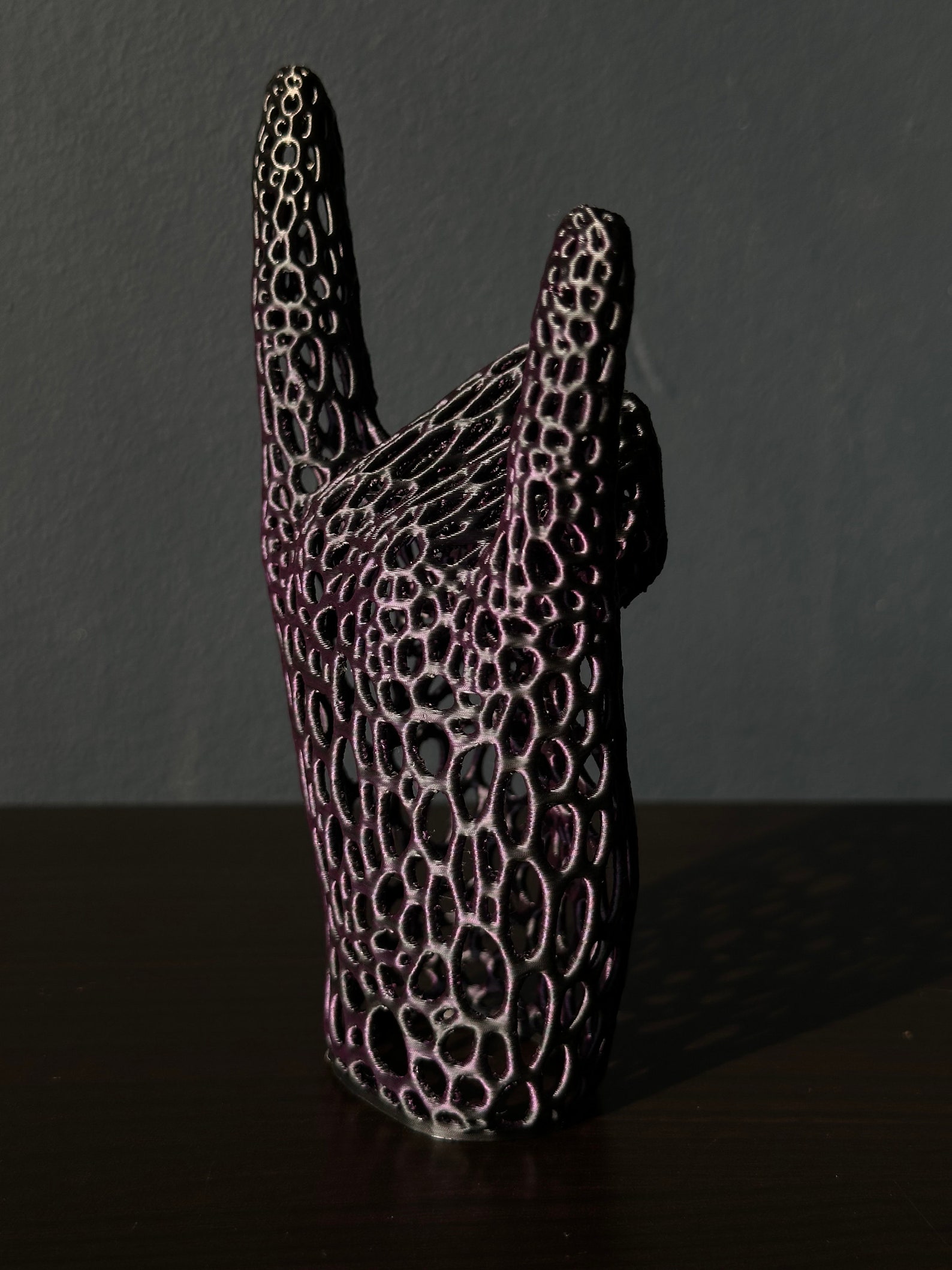 3D Printed Bionic Rock Sign Hand Statue - Devil Horns - 15cm Tall ...