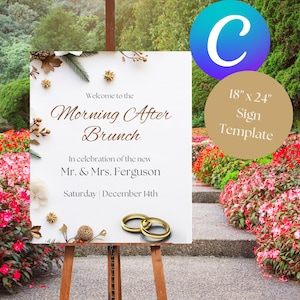 Farewell Brunch Sign, Day After Wedding Brunch, The Morning After Brunch Sign, Day After Brunch, Printable Editable Digital Download, Brunch