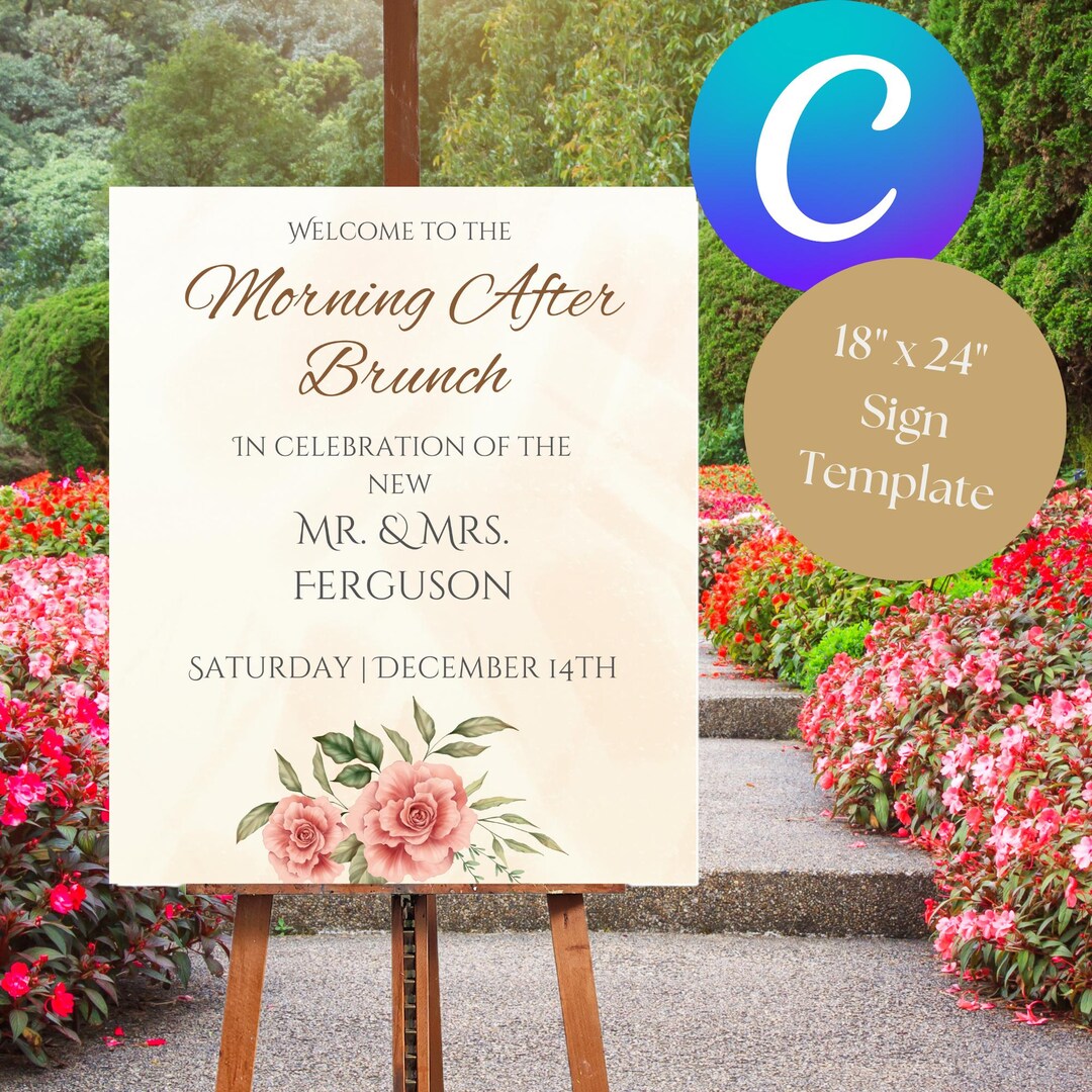 Target Brunch Sign Editable Morning After Brunch Sign Template, 18x24 (canva) - Etsy