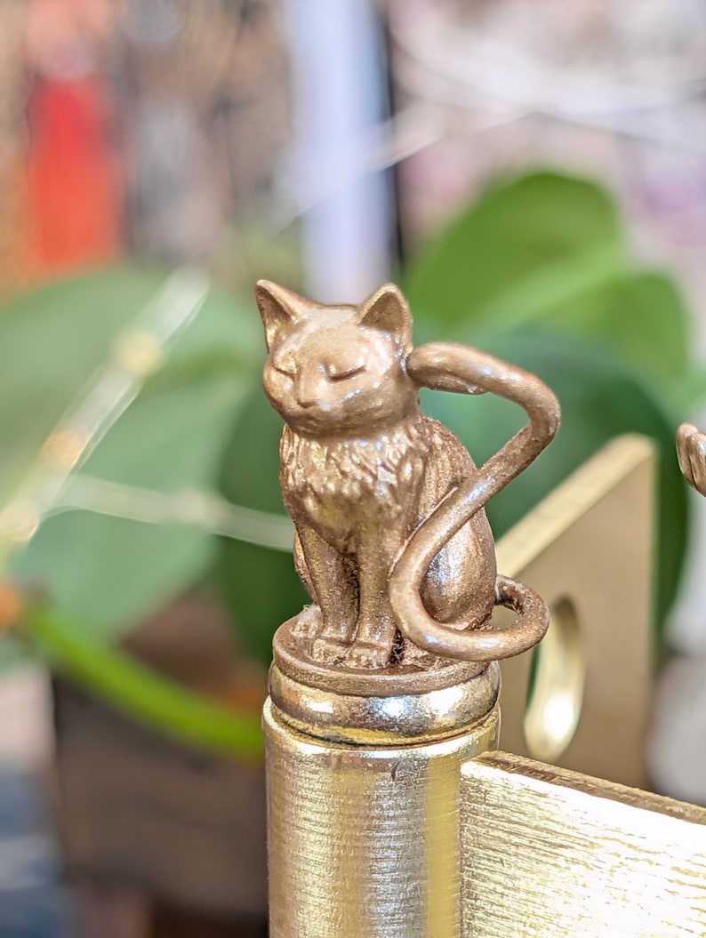Witch Divination Hinge Head Bundle | Crystal Ball Holder Salt Bowl Cat Familiar Trinket Hands | 4 Per Set | Cottagecore Pagan Home Decor 4 Cat Familiar