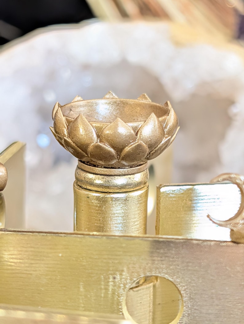 Witch Divination Hinge Head Bundle | Crystal Ball Holder Salt Bowl Cat Familiar Trinket Hands | 4 Per Set | Cottagecore Pagan Home Decor 4 Lotus Bowl