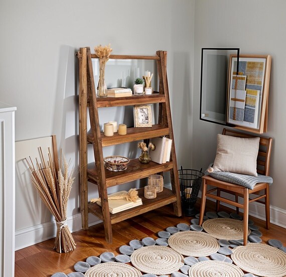 Farmhouse ladder bookshelf discount