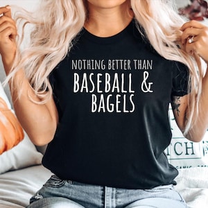 Bagel Lover Tshirt, Gift for Bagel lover, Funny Bagel Tshirt, Funny Bagel Tee, Bagel Top gift, Bagel shirt,Baseball and Bagels