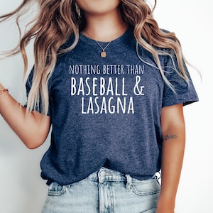 Lasagna Foodie Gift Tshirt, Funny Lasagna Top, Gift for Lasagna Lover, Lasagna Tee, Lasagna Pasta Shirt, Baseball and Lasagna