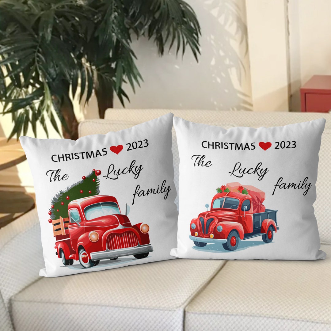 Customized Christmas Pillow Personalized Christmas Pillow Etsy