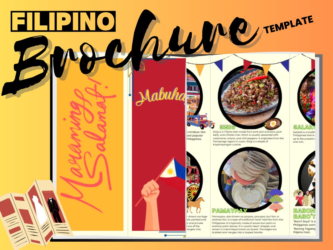 Editable Filipino Brochure Template Trifold Philippine Design Etsy