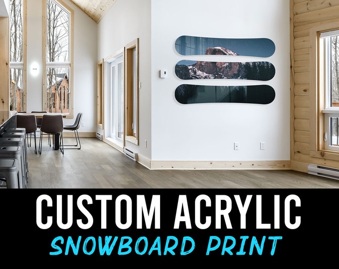 Snowboard Wall Art, Custom Acrylic Snowboard Art, Personalized Snowboard, Snowboard Wall Decor, Custom Snowboard, Photo Snowboard