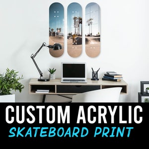 Skateboard Wall Art, Valentine&#39;s Day Acrylic Skateboard Art, Personalized Skateboard, Skateboard Wall Decor, Custom Skateboard