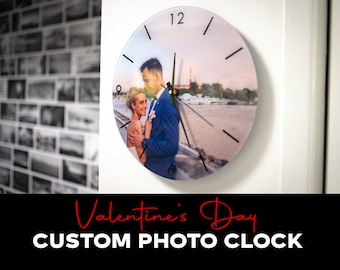 Valentine's Clock, Acrylic Wall Clock, Couple's Clock, Valentine's Gift Clock, Custom Clock, Personalized Couple's Clock, Photo Clock