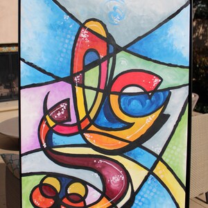 Ali Calligraphy High Quality Print Modern Colorful Arabic -Limited Production, Quality Unframed Stretched Canvas by Moroccan Artist Bosouf