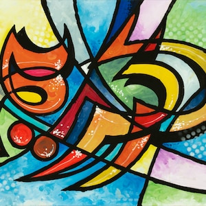 Kareem Calligraphy High Quality Paper Print Modern Colorful Arabic- Limited Production Print from Moroccan Artist Bosouf