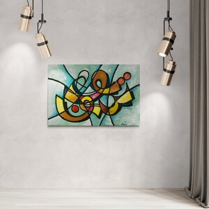 Caligrafía de Youssef Impresión de alta calidad Moderno colorido árabe - Producción limitada Lienzo estirado, sin marco del artista marroquí