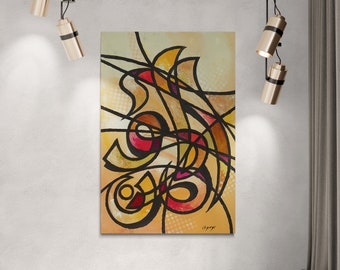 The Guardian of Faith Painting|Al-Mumin|Abstract| Modern|Colorful Arabic Calligraphy|Wall Art|Eid Gift|Stretched Canvas Print|99 Names Allah