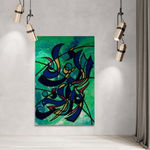 The First and Last Painting|Al-Awal & Al-Akhir|Abstract|Modern|Colorful Arabic Calligraphy|Wall Art|Eid Gift|Stretched Canvas Print|99 Names