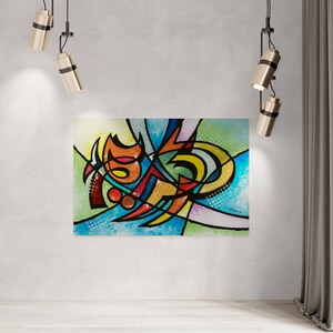 Caligrafía Kareem Impresión de alta calidad Moderno colorido árabe - Producción limitada Lienzo estirado, sin marco del artista marroquí Bosouf