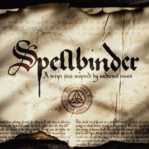 Spellbinder - A medieval quill font for D&D, inspired by the middle ages, with a bonus rune font included