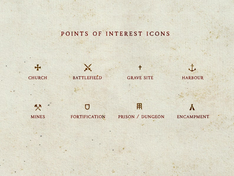 100+ Fantasy Map Settlement Icon Brushes for Procreate, Photoshop ...