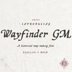 Wayfinder GM ビンテージ マップと地図作成フォント