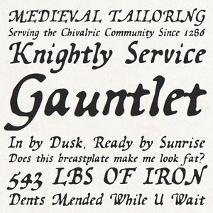 8 lines of black text, showing the Wayfinder font at various sizes