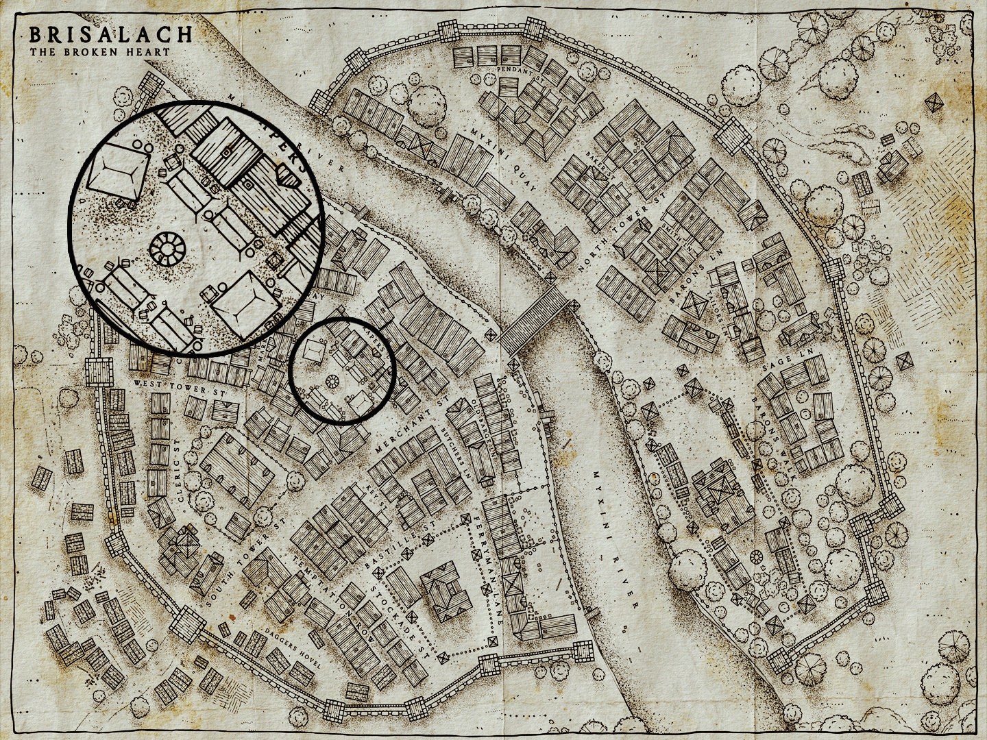 D&D Town and City Fantasy Map Kit for Photoshop and Procreate. - Etsy