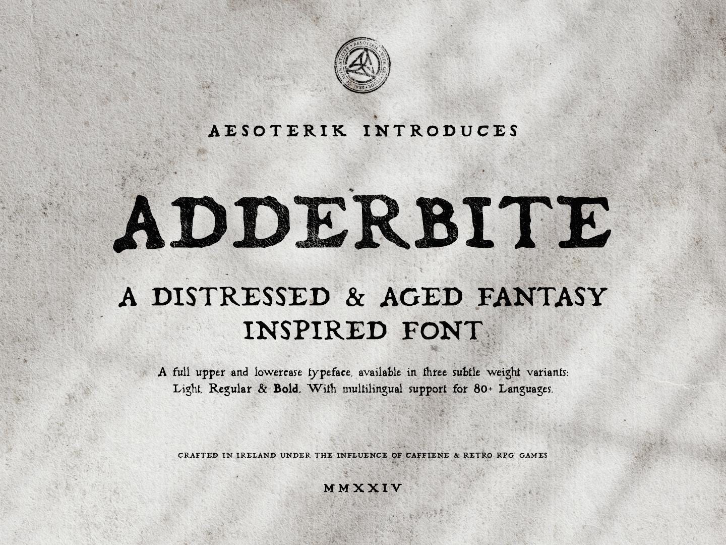 Adderbite old distressed font