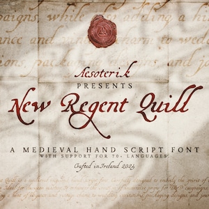 Nieuw Regent Quill Fantasy and Medieval-lettertype - handgeschreven vintage lettertype voor D&D