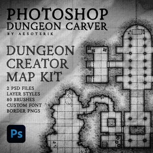Photoshop ダンジョン マップ キット | ファンタジーや D&D ダンジョン マップ作成用の Photoshop ブラシ