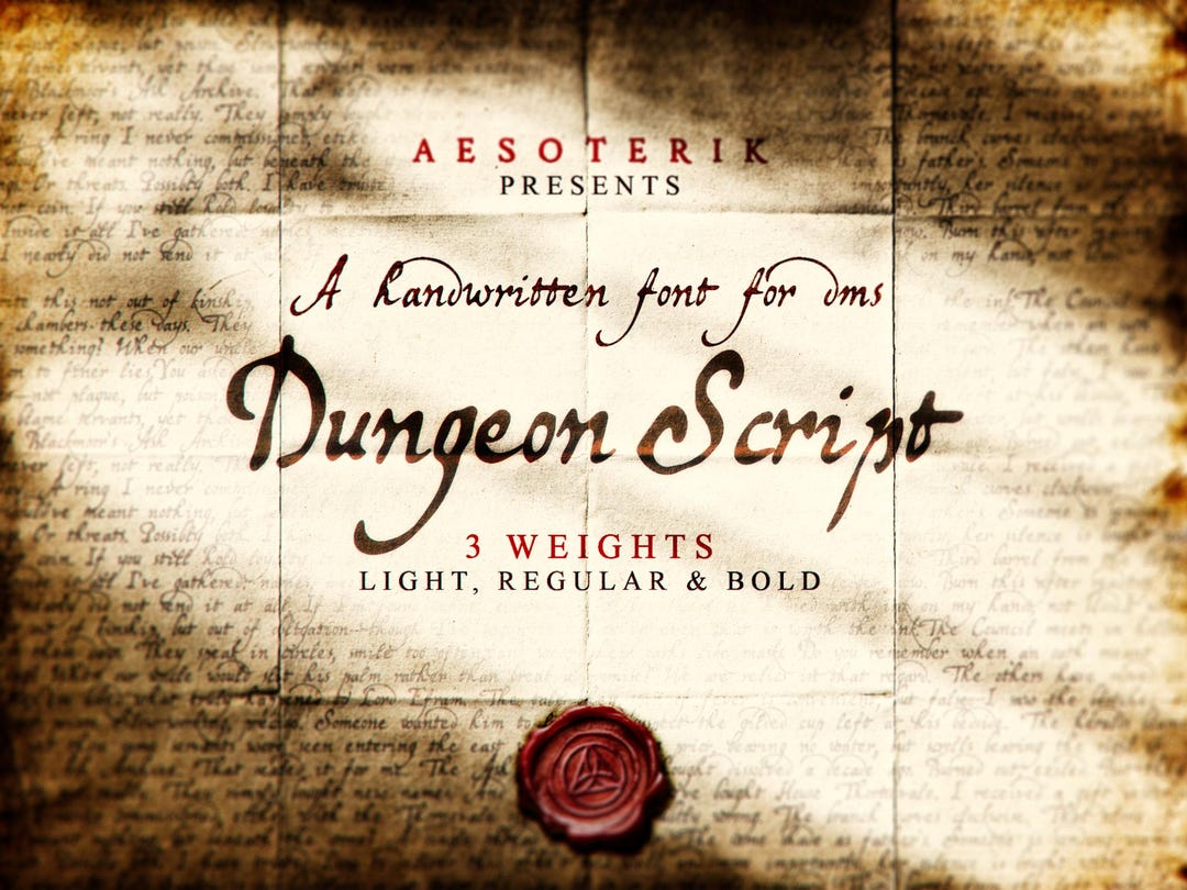 Dnd Script Example Dungeon Script: A Vintage Handwritten Letter Font for Ttrpg's and ...