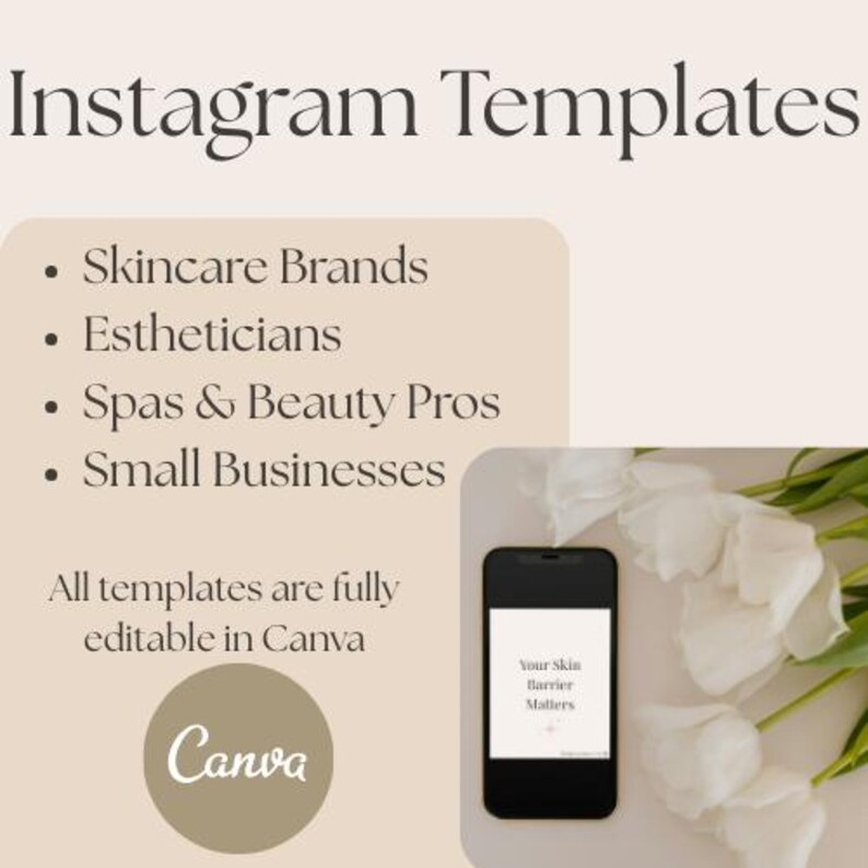 Blush Beauty Instagram Templates | Canva Social Media Kit (30 Piece) - Etsy