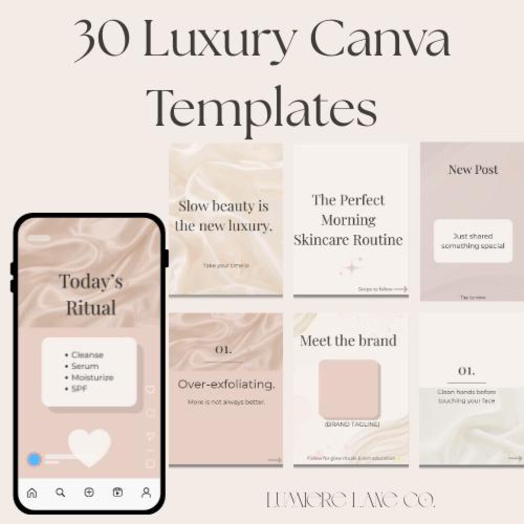 Blush Beauty Instagram Templates | Canva Social Media Kit (30 Piece) - Etsy