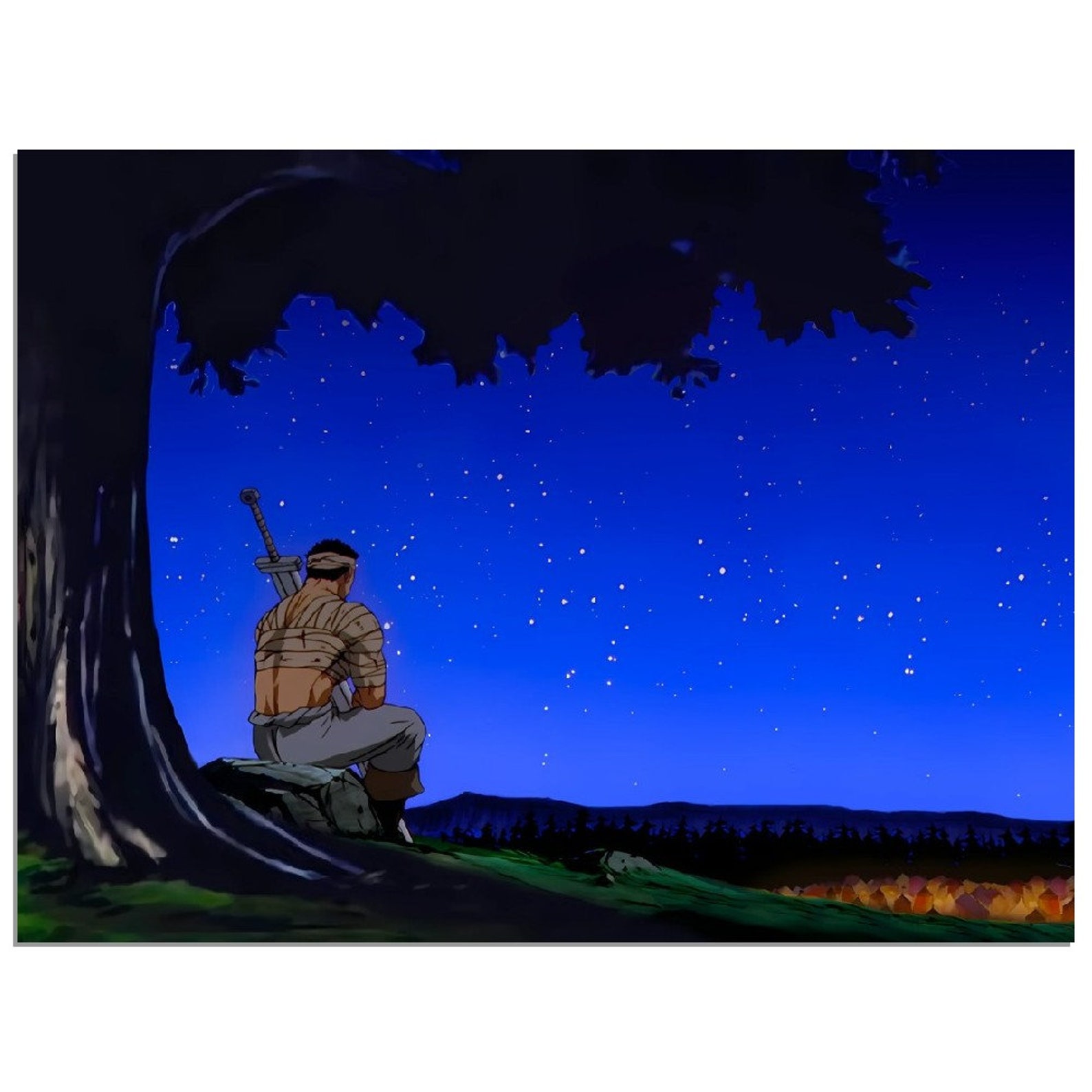 Berserk Guts Sitting Next to Tree - Etsy