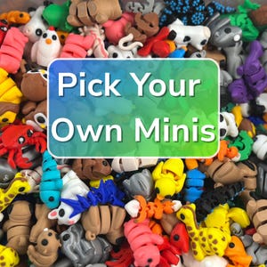 Choose Your Animal Minis | Articulating Fidget Toys | Pick Your Own | Tiny Collectibles | Sensory Pocket Animals | Gifts For Kids and Adults